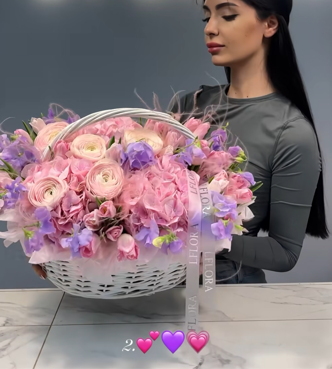 European-Style Garden Basket - Deluxe Floral Arrangement with Roses & Lilacs