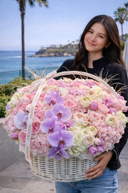 Luxury Flower Basket – Premium Fresh Floral Arrangement | Same-Day Delivery San Diego