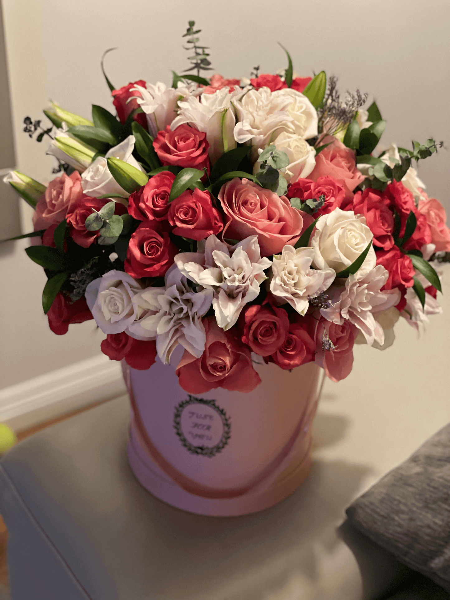 Granada Luxury Lily & Rose Box | Premium Lilies & Roses Arrangement San Diego