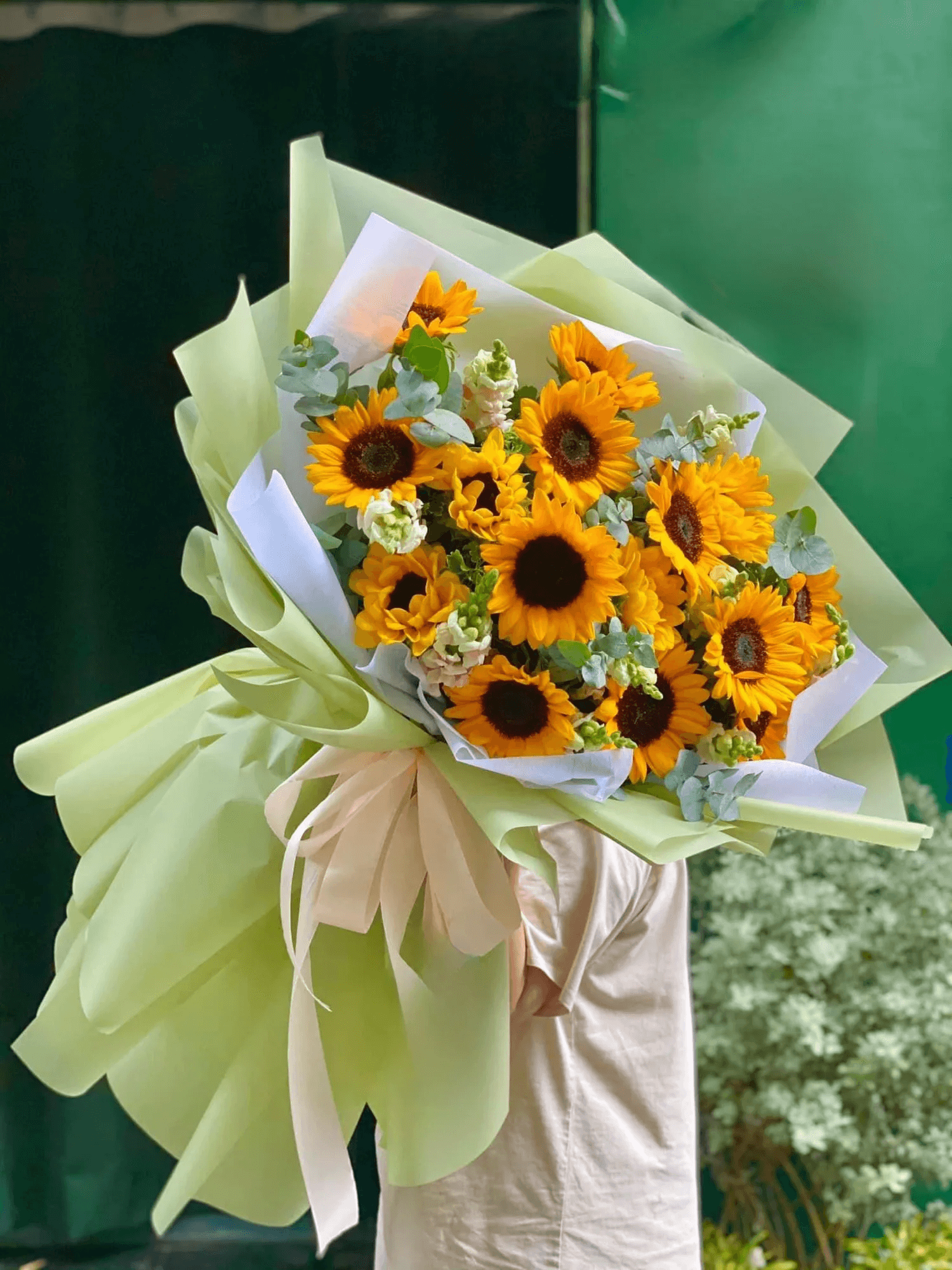 Korean-Style Sunflower Bouquet | Luxury Wrapped Sunflowers San Diego