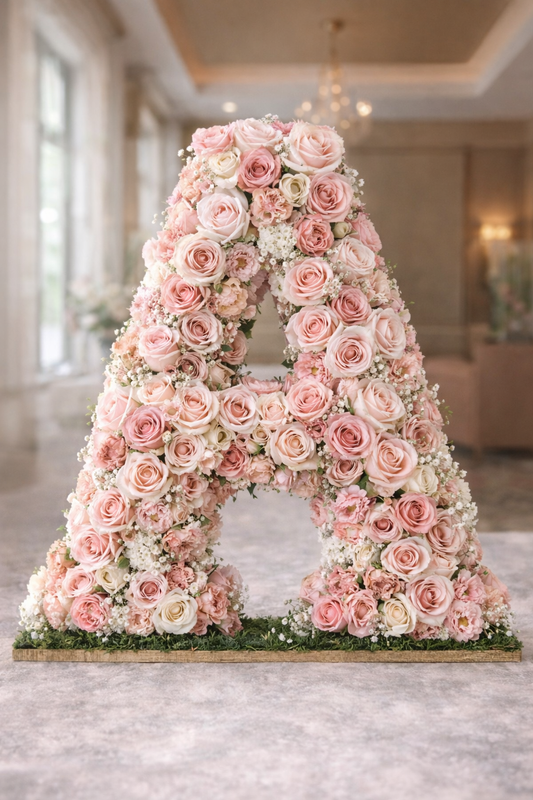 Granada Standing Floral Numbers & Letters | Luxury Flower Sculpture San Diego