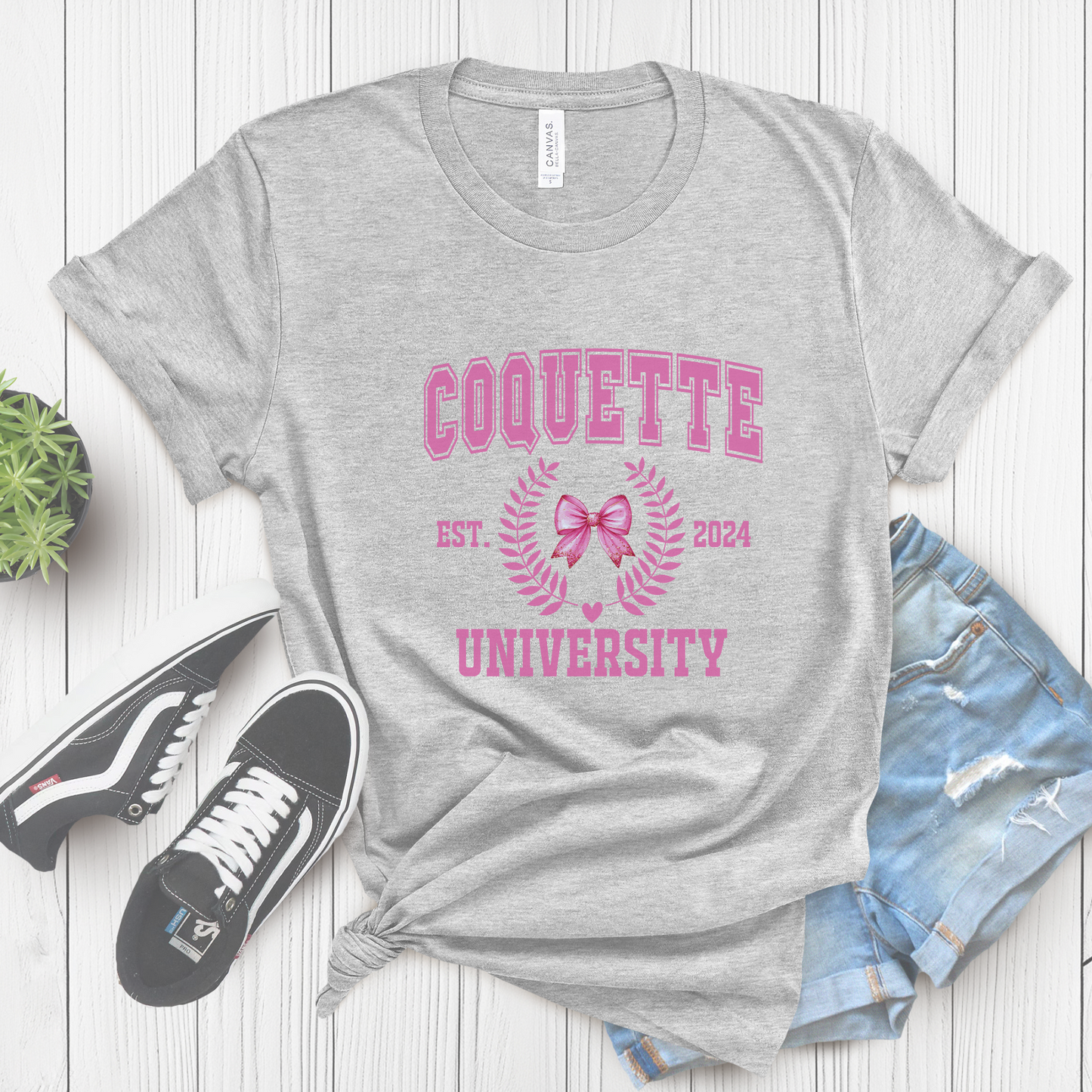 Coquette University T-Shirt | Trendy Women’s Graphic Tee for Casual Style