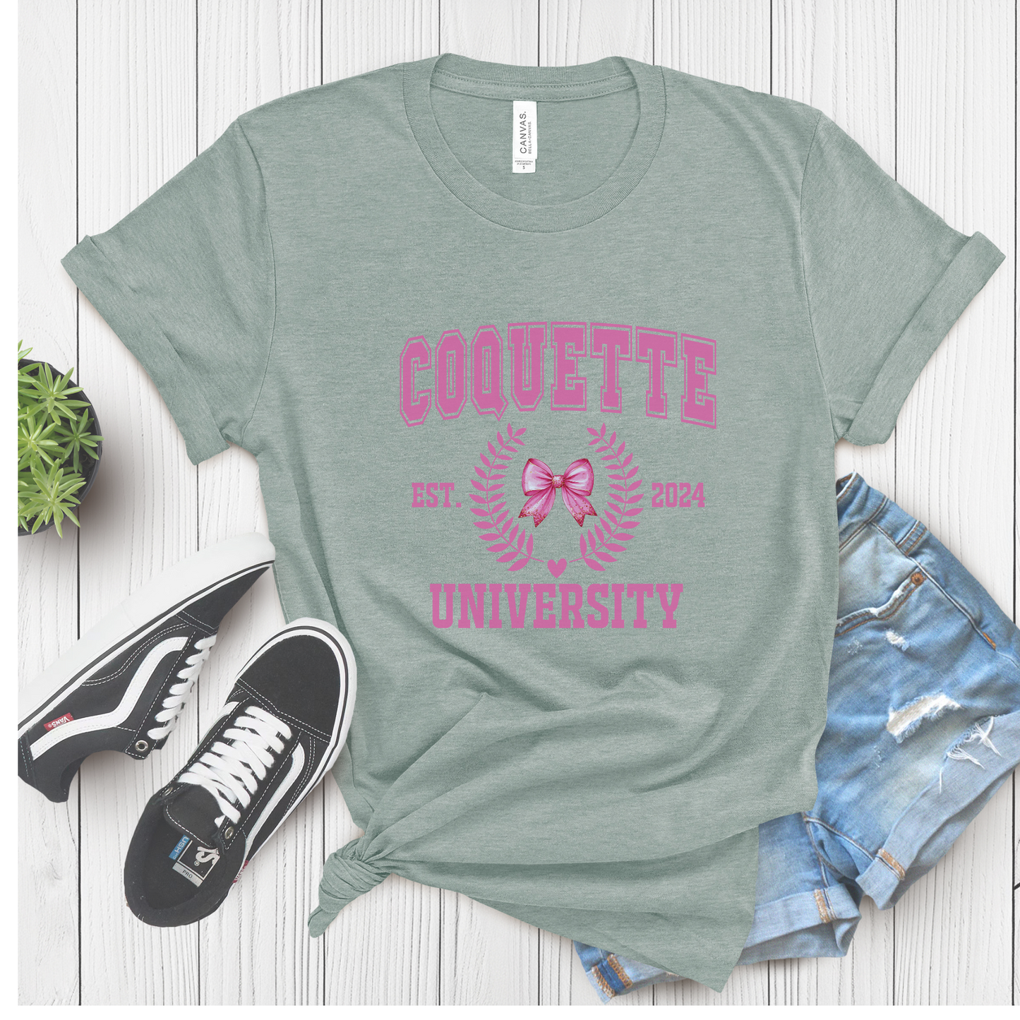 Coquette University T-Shirt | Trendy Women’s Graphic Tee for Casual Style