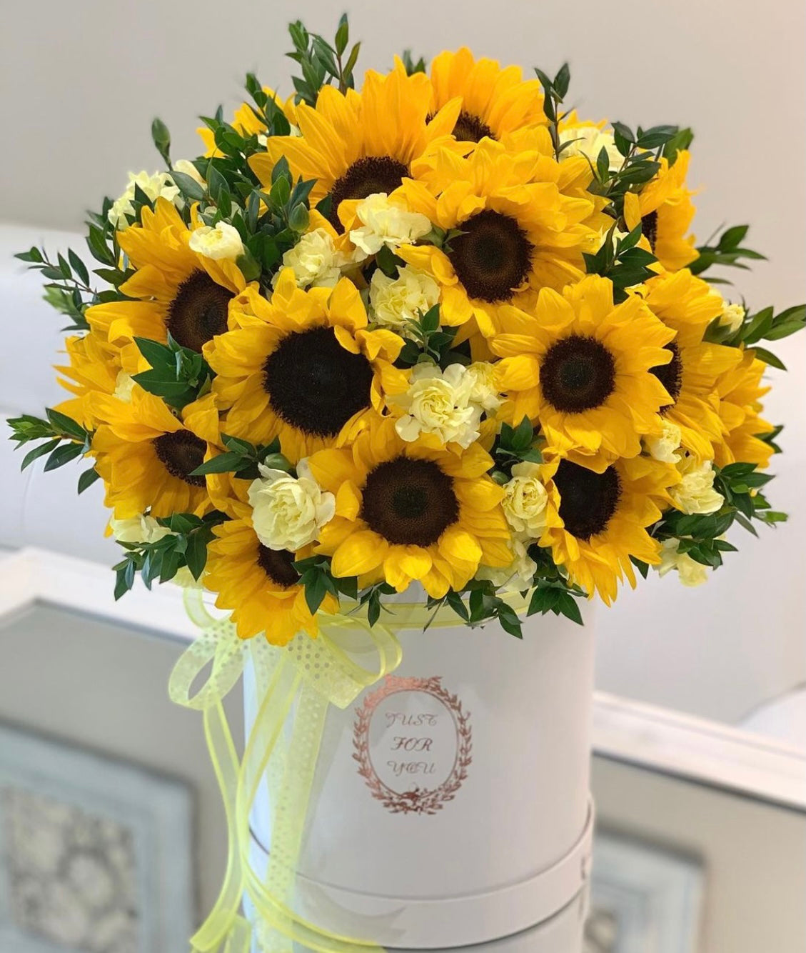 Granada Sunflower & Carnation Luxury Box | Premium Floral Gift San Diego