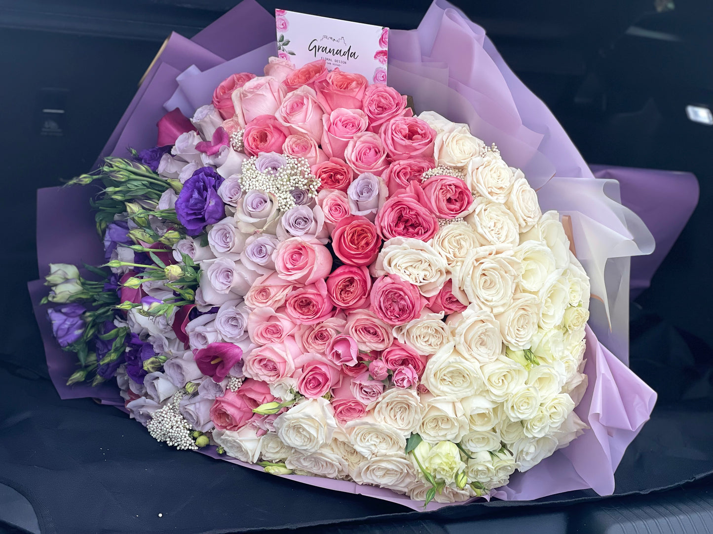 Granada Luxury Mixed Flowers Round Ombré Arrangement | Premium Floral San Diego