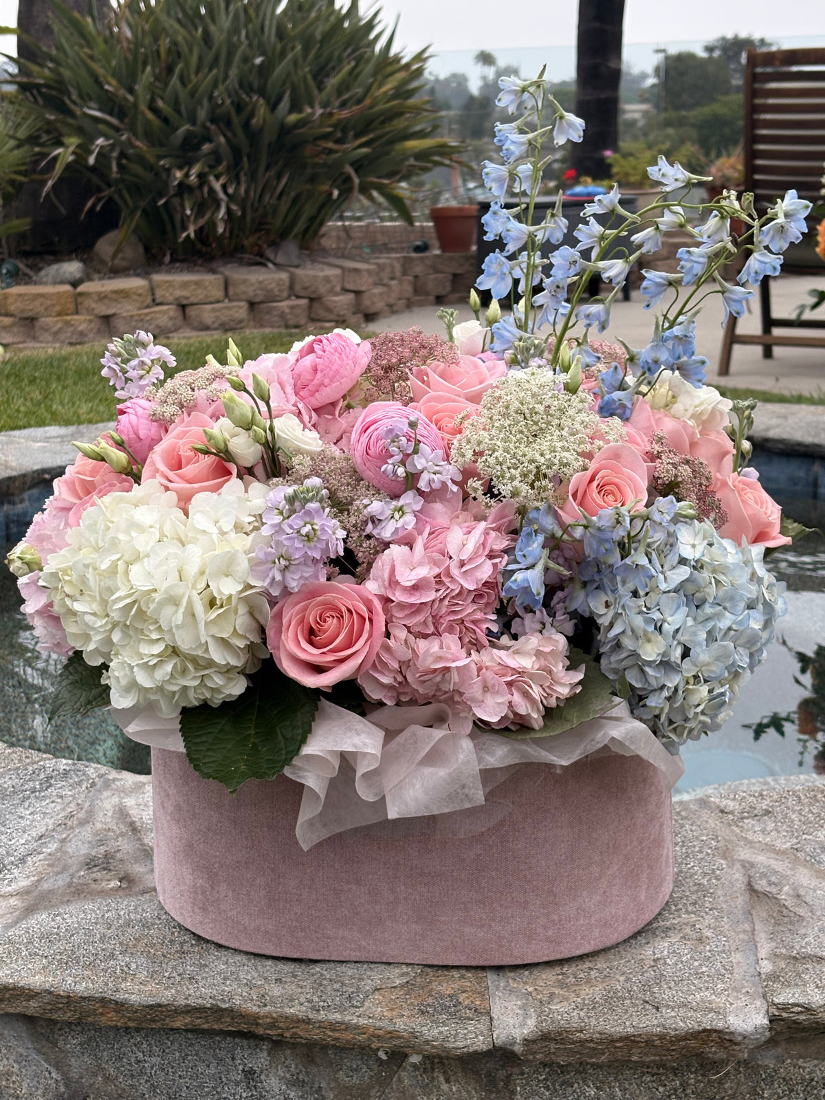 Pastel Premium Flower Box | Blush Roses, Peonies & Hydrangeas | San Diego – Granada Floral