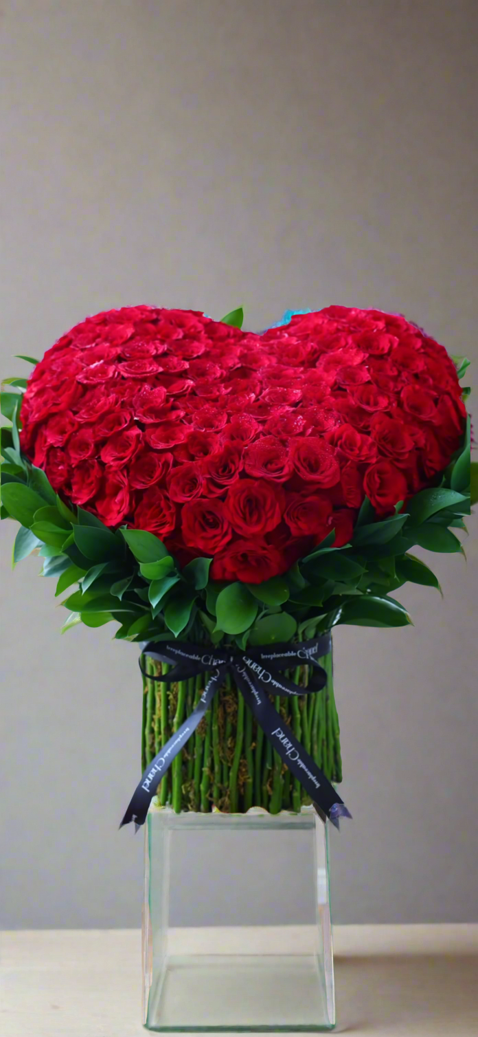 Standing Heart Shape Roses Bouquet