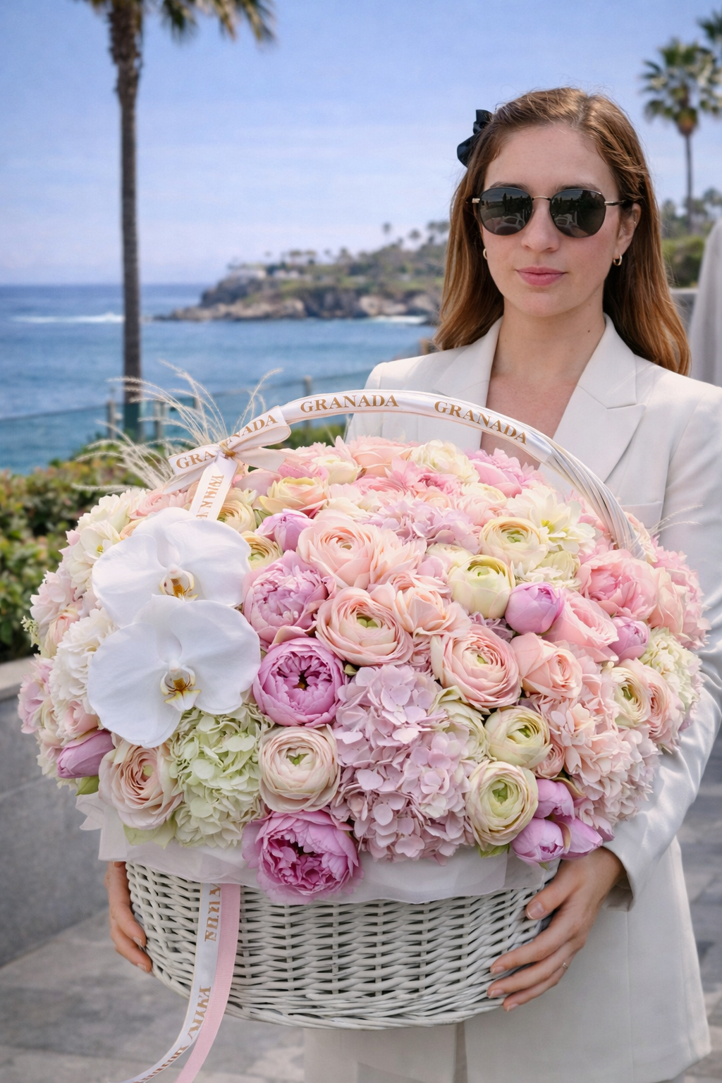 Luxury Flower Basket – Premium Fresh Floral Arrangement | Same-Day Delivery San Diego