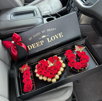 I ❤️U" Rose Box – Floral Love Message for Valentine's Day, Anniversaries, and Special Occasions