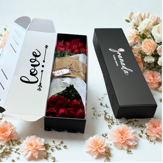 Luxury Flower Box with 24 Roses – Personalized Gift | Granada Floral San Diego