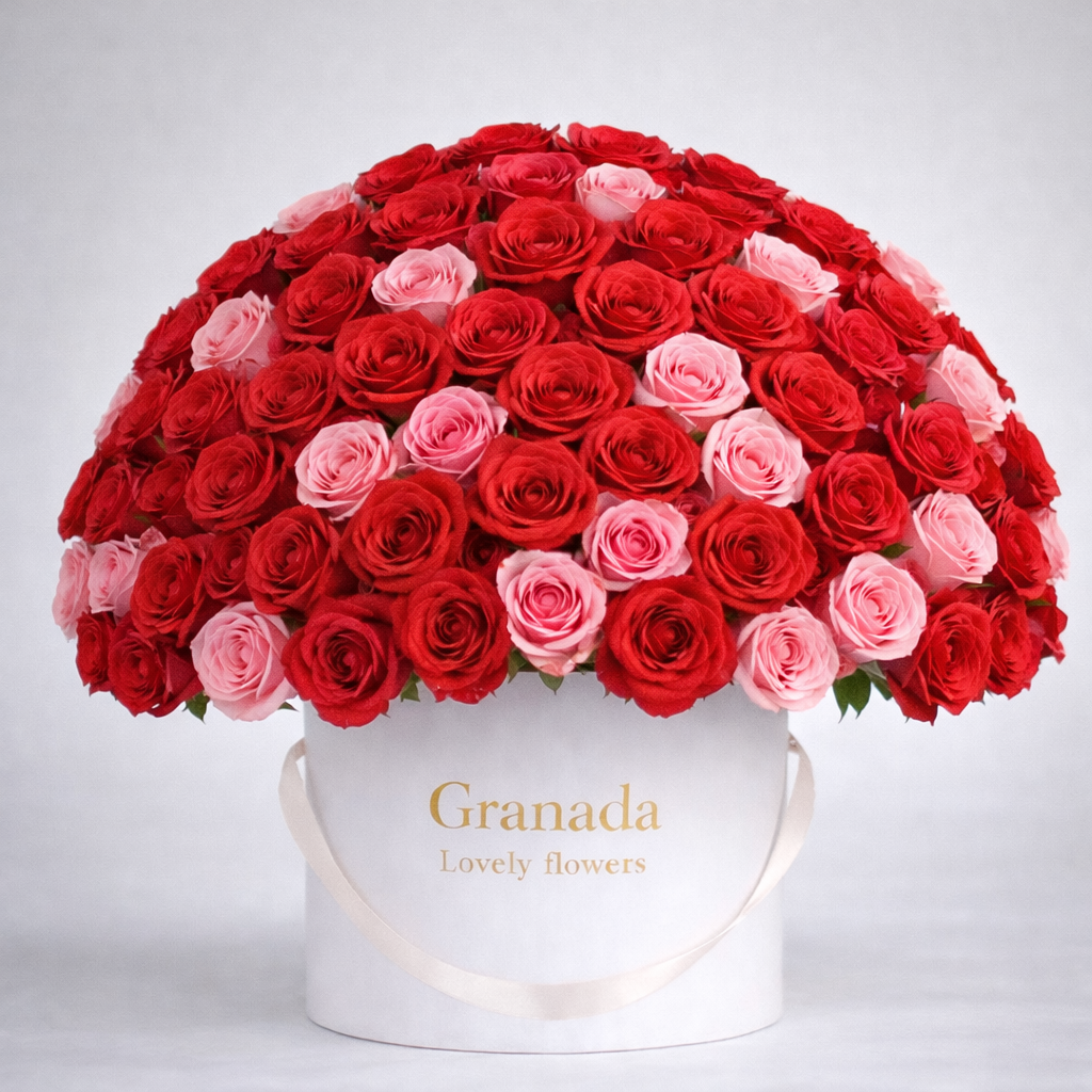 Granada Lovely Flowers – Edison Red & Pink Luxury Rose Box
