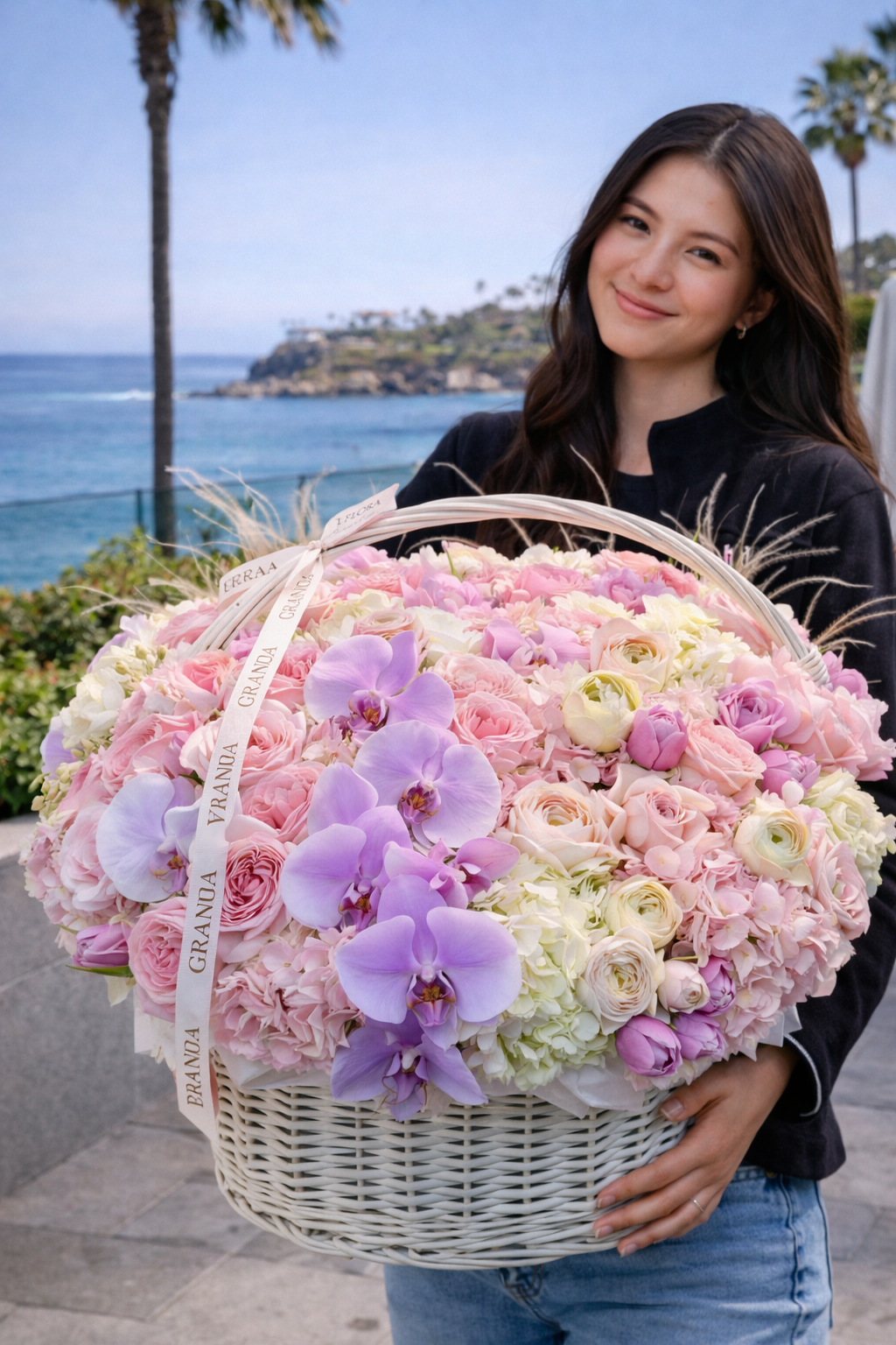 Luxury Flower Basket – Premium Fresh Floral Arrangement | Same-Day Delivery San Diego