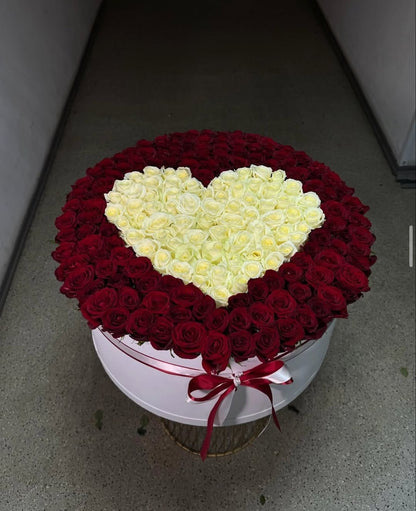 Luxury Red Rose Box – Heart Arrangement & Personalized Initials | Romantic Gift by Granada Floral San Diego