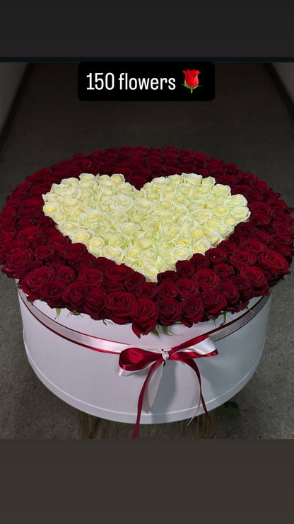 Luxury Red Rose Box – Heart Arrangement & Personalized Initials | Romantic Gift by Granada Floral San Diego