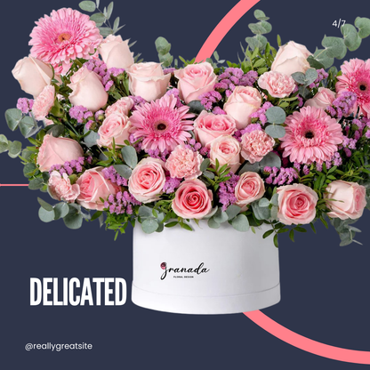 Box flower & Mylar Balloon Bundle
