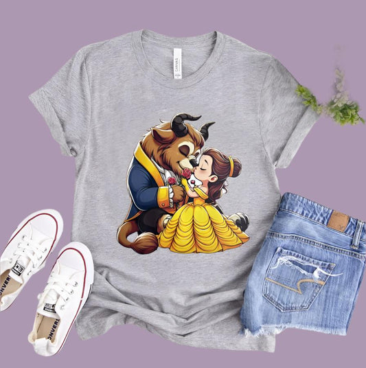 Short Sleeve T-Shirt "Budding Love Tee: Baby Belle & Beast's Sweet Beginnings"