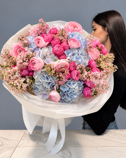 Russian-Style Flower Arrangement | Hydrangeas & Roses Bouquet San Diego – Granada Floral