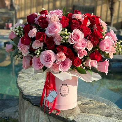 Blooming flowers in box