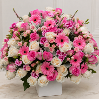 Gerbera & Rose Box Arrangement San Diego | Oversized Floral Box – Granada Floral
