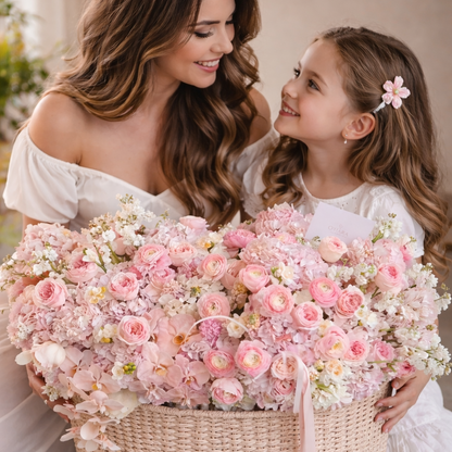 Oval Basket – Roses, Orchids & Spring Blooms