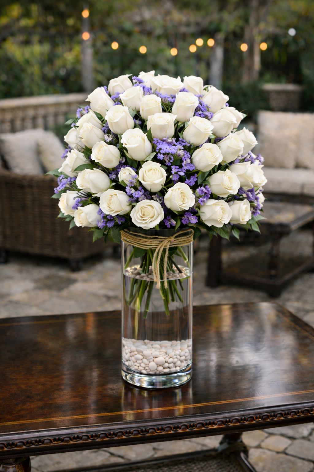 Luxury Rose Cylinder Arrangement – Fresh Roses in Tall Glass Vase