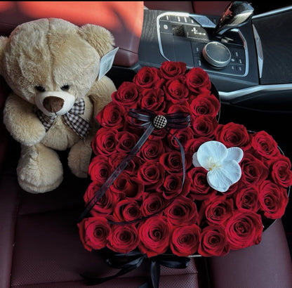 Granada Luxury Heart Rose Box | Premium Roses in Heart-Shaped Box | San Diego