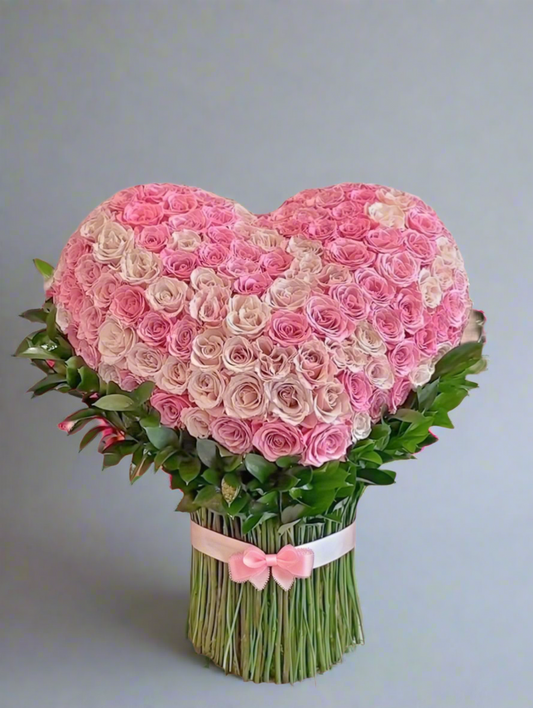 Standing Heart Shape Roses Bouquet