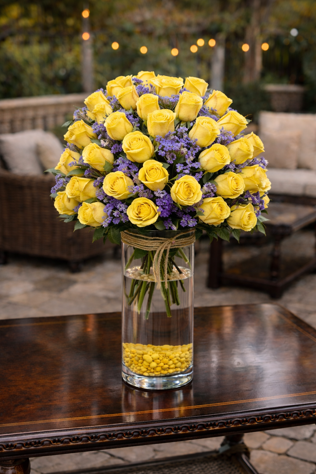 Luxury Rose Cylinder Arrangement – Fresh Roses in Tall Glass Vase
