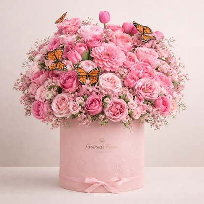Luxury Yellow Flower Box – Spring Birthday Roses Arrangement | Same Day Delivery San Diego