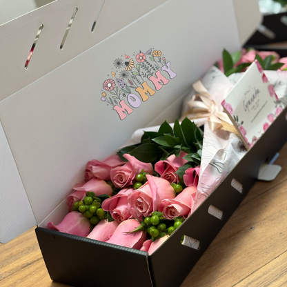 Romantic Pink Roses Box – 24 Fresh Roses Gift with Nationwide Delivery | Granada Floral San Diego