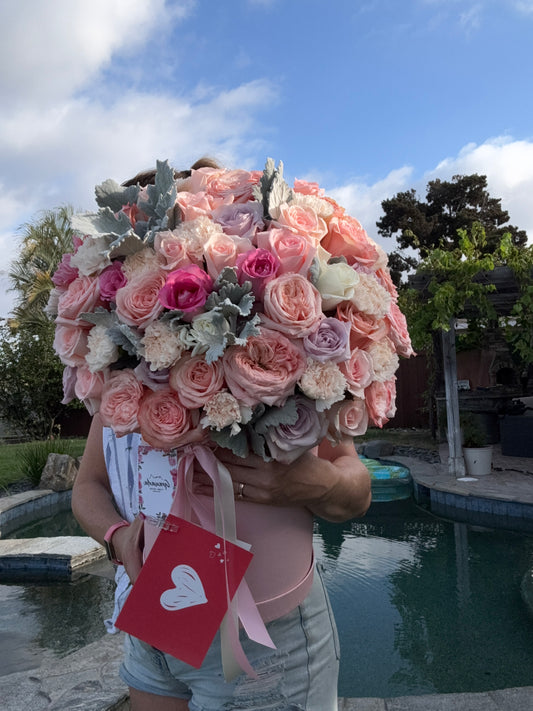 Luxury Pink Flower Box San Diego | Granada Floral Same-Day Delivery