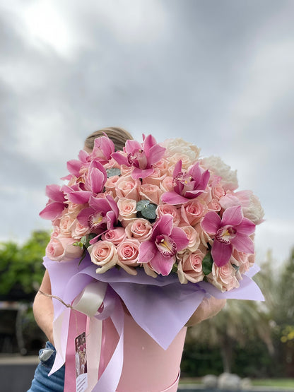 Signature Roses With Cymbidium Orchids