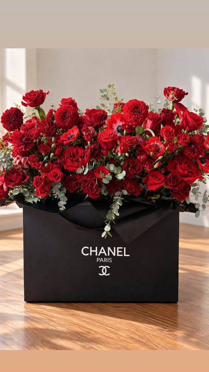 Couture Bag Floral Arrangement | Grand Statement Flowers San Diego – Granada Floral