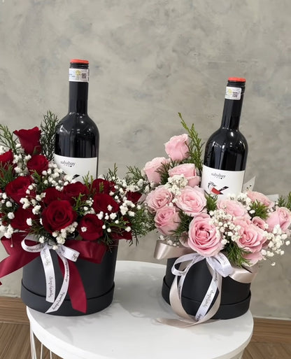 Floral wine gift Box
