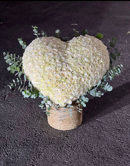 Large Red Heart Rose Basket – Luxury Rose Arrangement for Anniversaries & Love Gifts | Granada Floral San Diego