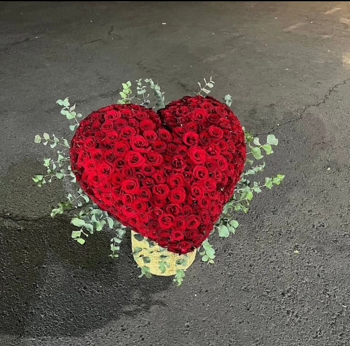 Large Red Heart Rose Basket – Luxury Rose Arrangement for Anniversaries & Love Gifts | Granada Floral San Diego