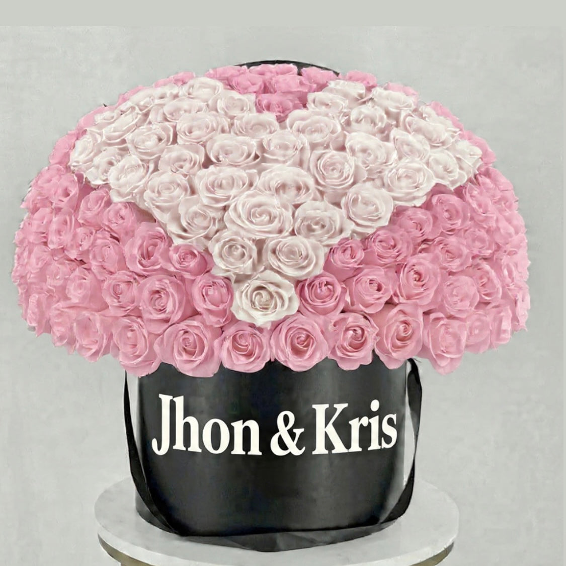 Luxury Heart-Shaped Rose Box – Red & White Roses