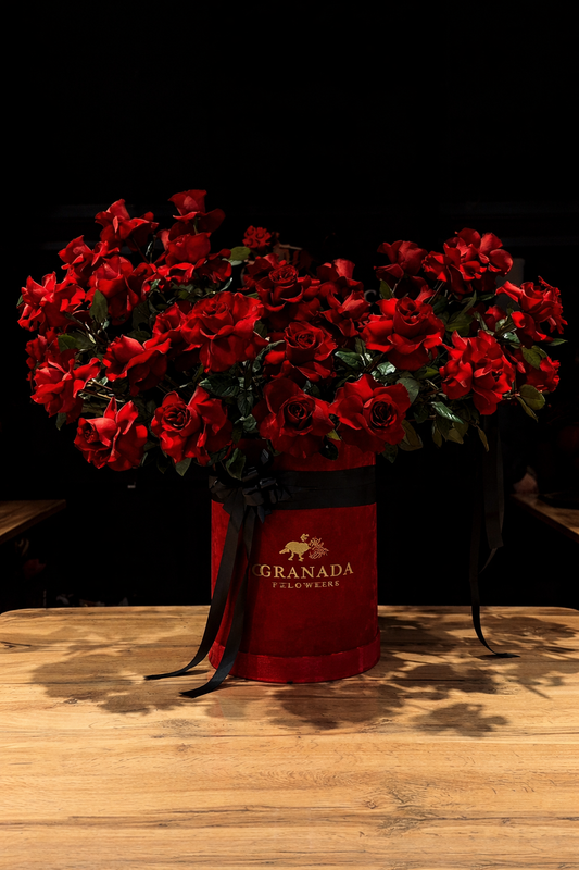 Blooming flowers in box