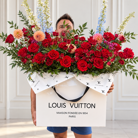 Couture Bag Floral Arrangement | Grand Statement Flowers San Diego – Granada Floral