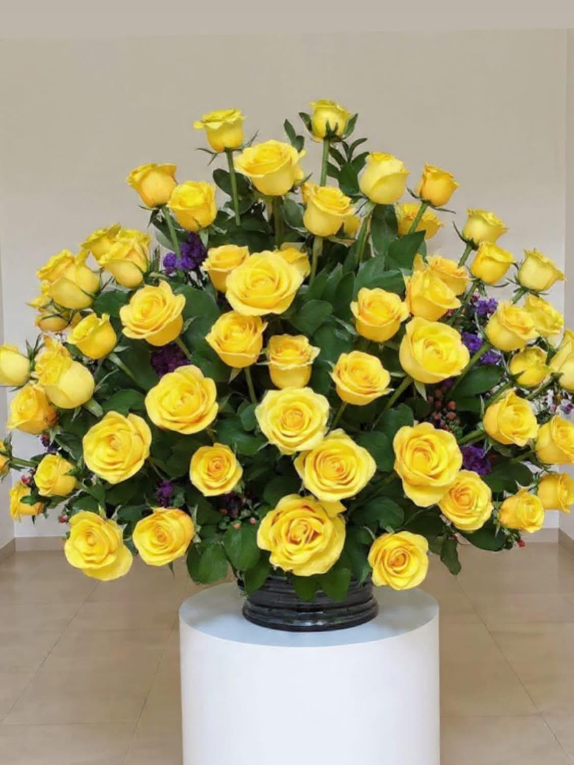 Granada Signature Luxury Rose Arrangement | Red, White, Pink & Yellow Roses | San Diego