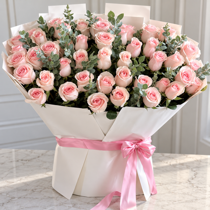 Elegant Pastel Rose Bouquet San Diego | Premium Roses Same-Day Delivery – Granada Floral