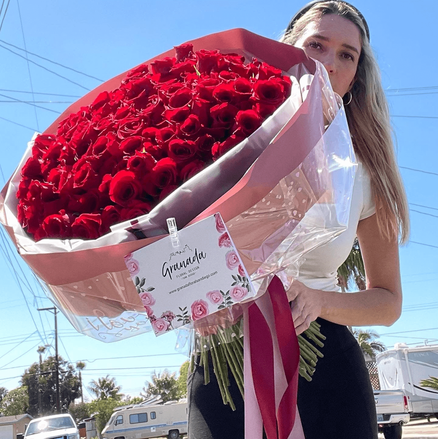 Copa of roses hand Tied Bouquet