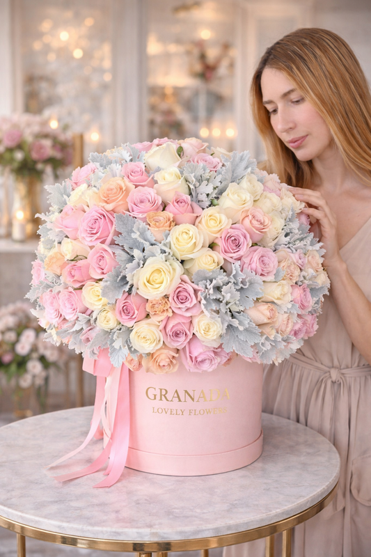 Luxury Pink Flower Box San Diego | Granada Floral Same-Day Delivery