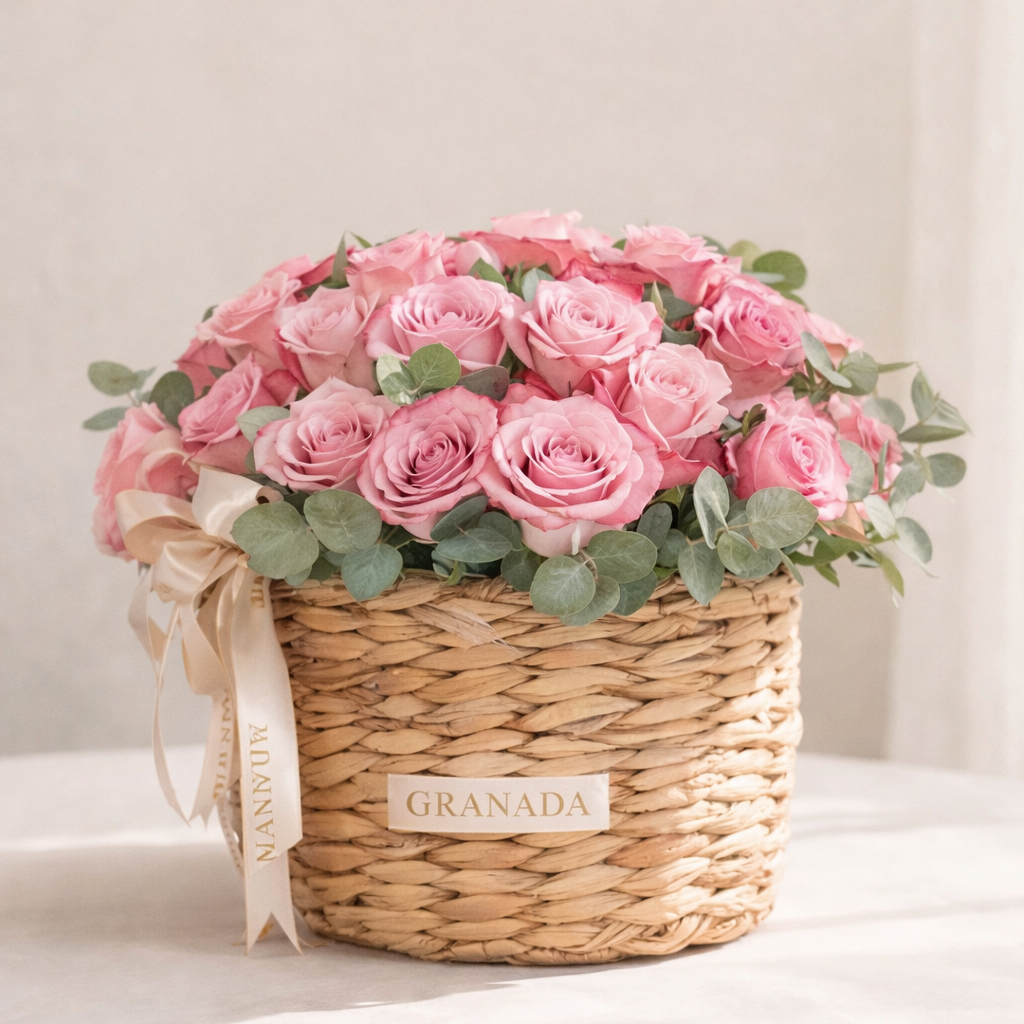 Woven Red Rose Basket – Granada Signature