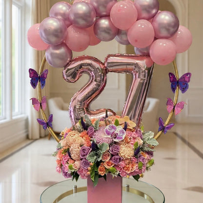 Festival box Hatbox filled with roses, custom letter in box, personalised gift, roses in a box, valentines day gift, birthday gift, gift for mum, gift for her