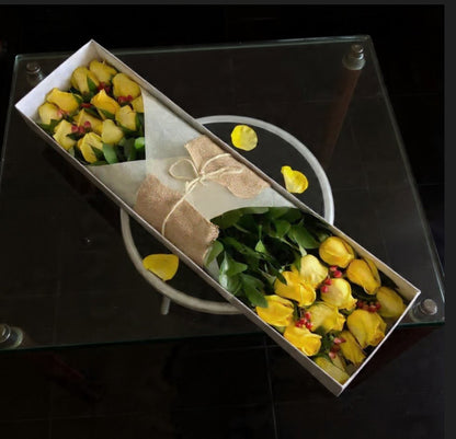 Sunshine Yellow Roses Box – Luxury Fresh Roses Gift with Nationwide Delivery | Granada Floral San Diego