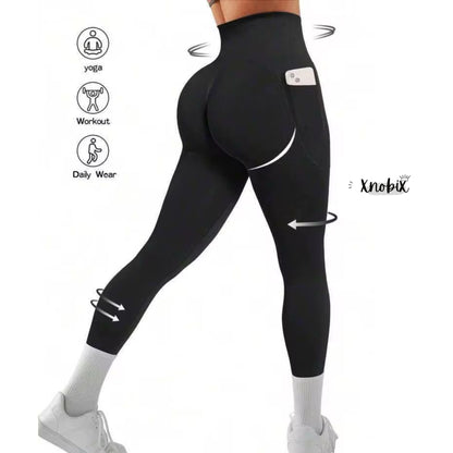 yoga pants, high waisted solid color with pockets