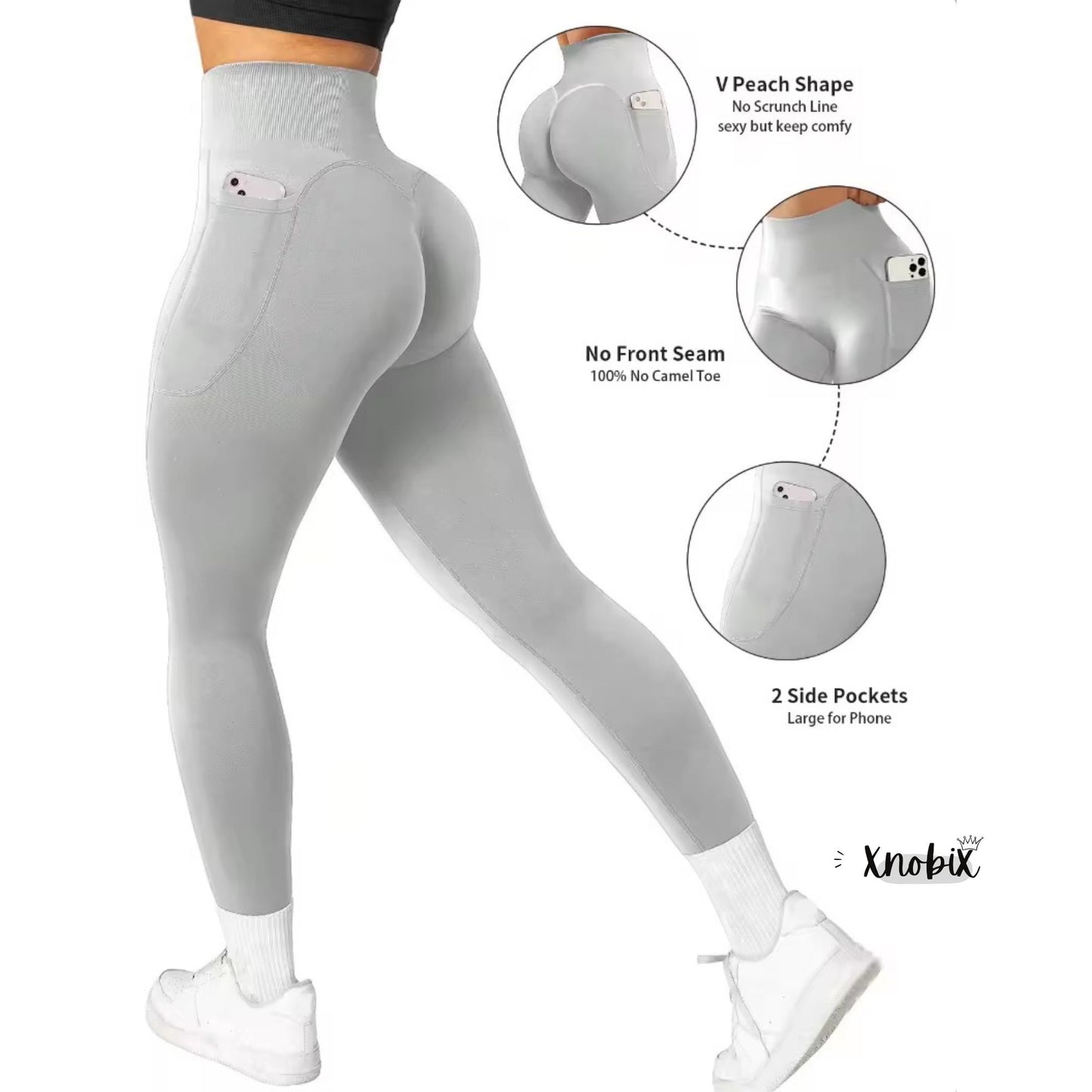 yoga pants, high waisted solid color with pockets