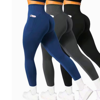 yoga pants, high waisted solid color with pockets
