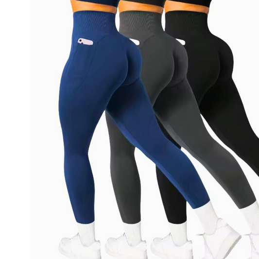 yoga pants, high waisted solid color with pockets